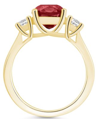 Garnet (2-3/4 ct. t.w.) and Diamond (1/3 ct. t.w.) Ring in 14K Yellow Gold