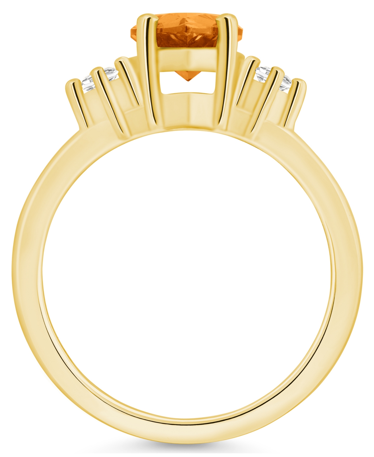 Macy'sand Diamond Ring (1-3/4 ct.t.w and 1/10 ct.t.w) 14K Yellow Gold - Citrine