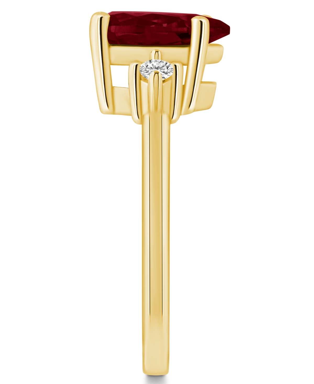 Macy'sand Diamond Ring (1-3/4 ct.t.w and 1/10 ct.t.w) 14K Yellow Gold - Garnet