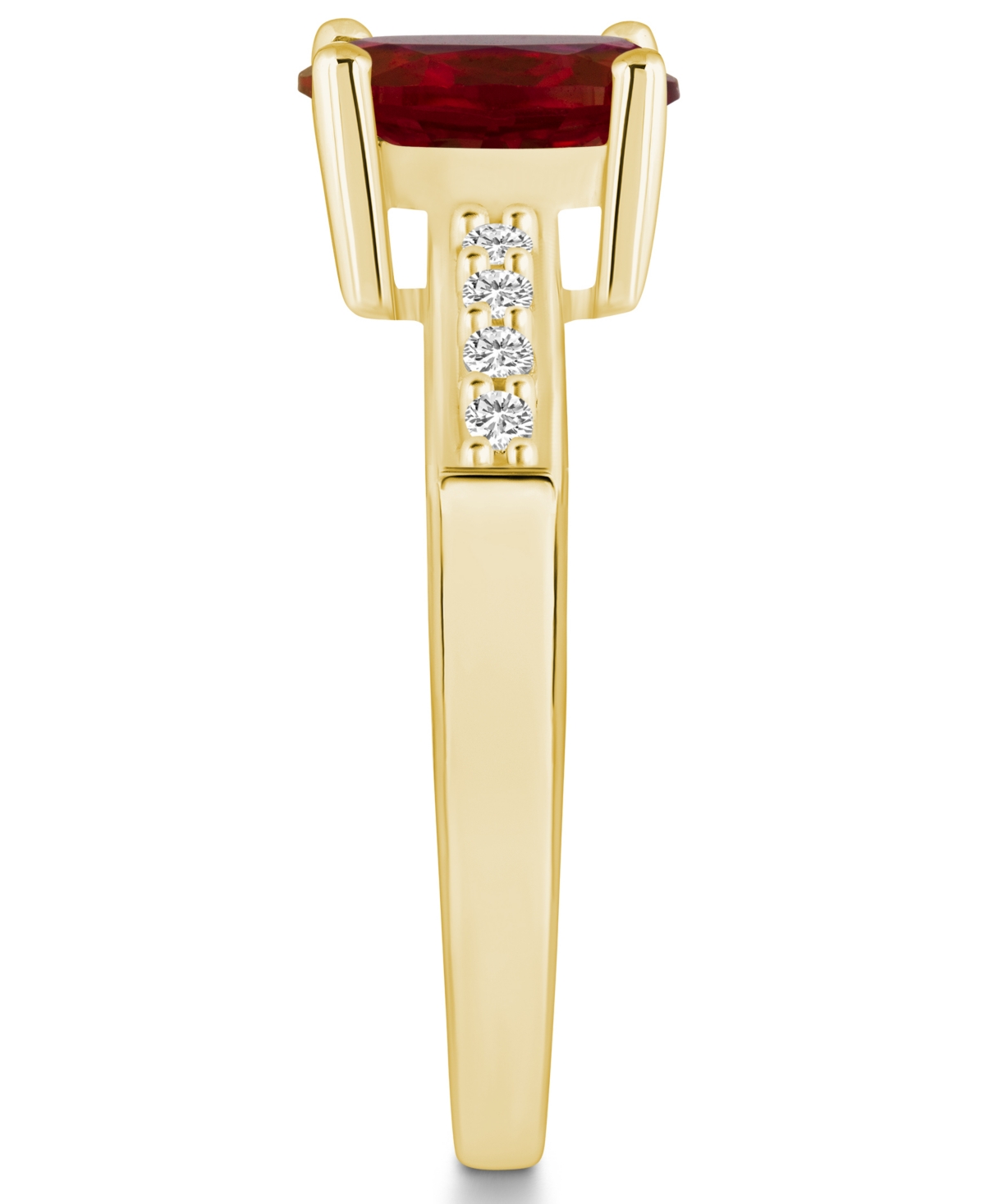 Macy'sand Diamond Ring (1-1/2 ct.t.w and 1/8 ct.t.w) 14K Yellow Gold - Garnet