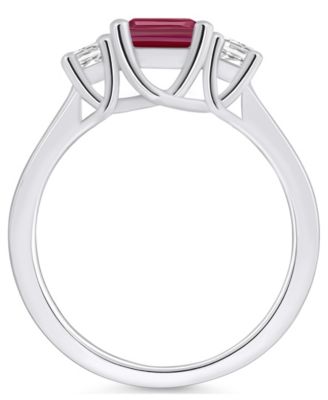 Garnet and Diamond Ring (2 ct.t.w and 1/4 ct.t.w) 14K White Gold