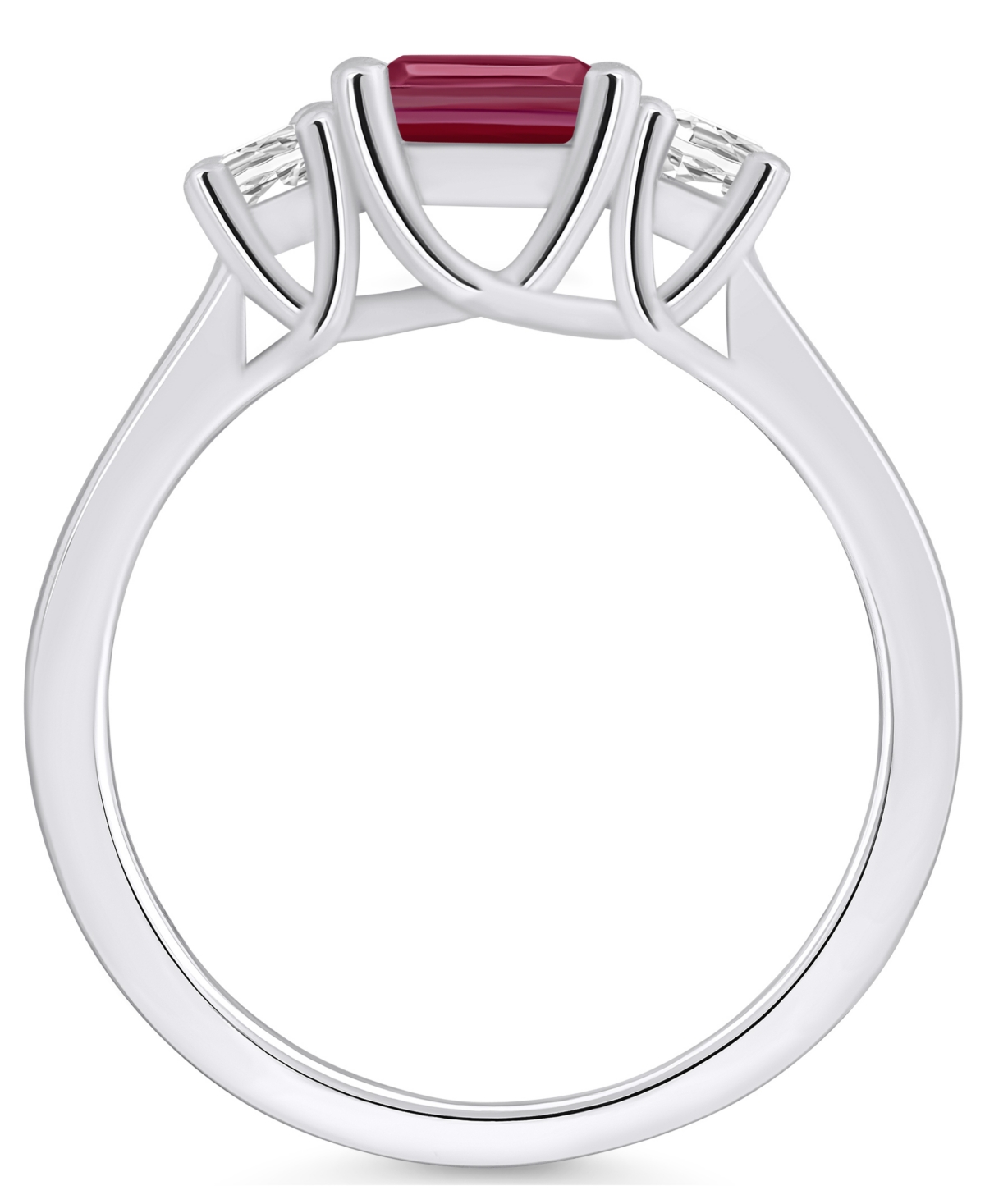 Macy'sand Diamond Ring (2 ct.t.w and 1/4 ct.t.w) 14K White Gold - Garnet
