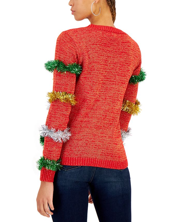 Gold Juniors' TinselEmbellished Sequined Sweater Macy's