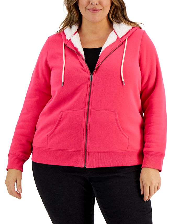 Plus size sherpa hoodie Clearance