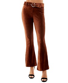 Juniors' Corded Belted Flare Pants