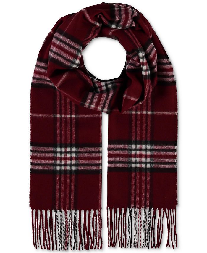 Amazing Vintage Burgundy Blue and White Cashmere Scarf by Chanel