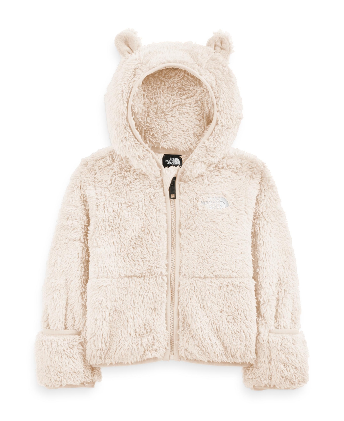 The North Face Unisex Color Blocked Faux Fur Baby Bear Hoodie - Baby In Gardenia White
