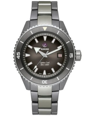 Rado - Men's Swiss Automatic Captain Cook Gray High Tech Ceramic Bracelet Watch 43mm