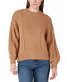 Women's Drop-Shoulder Cable-Knit Sweater