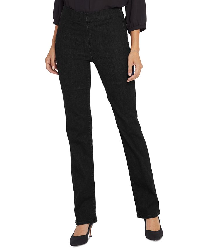 NYDJ Women's Marilyn Straight Black Pull-On Jeans - Macy's