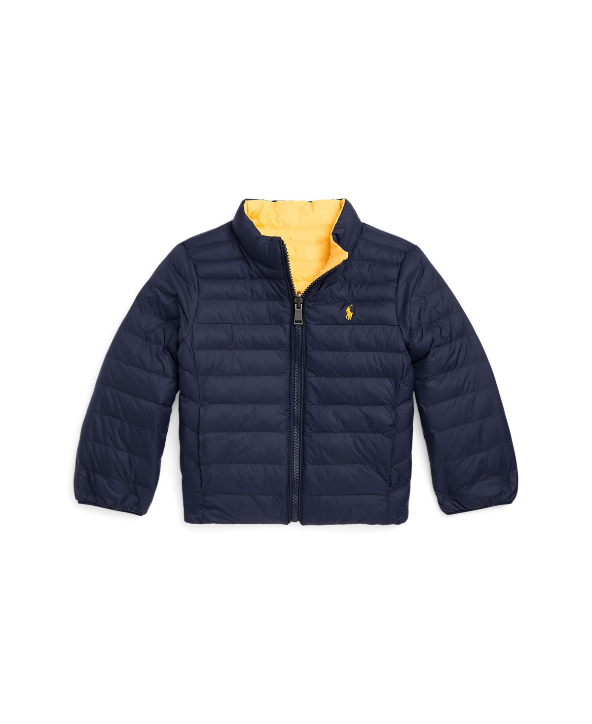 Polo Ralph Lauren Kids' Toddler And Little Unisex P-layer 2 Reversible Jacket In Newport Navy,yellow Finish