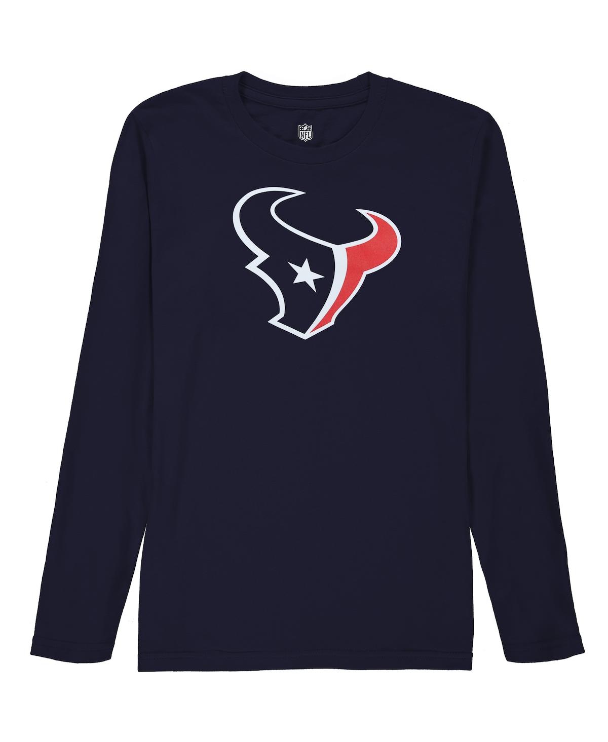 Outerstuff Kids' Houston Texans Big Boys Team Logo Long Sleeve T-shirt In Navy