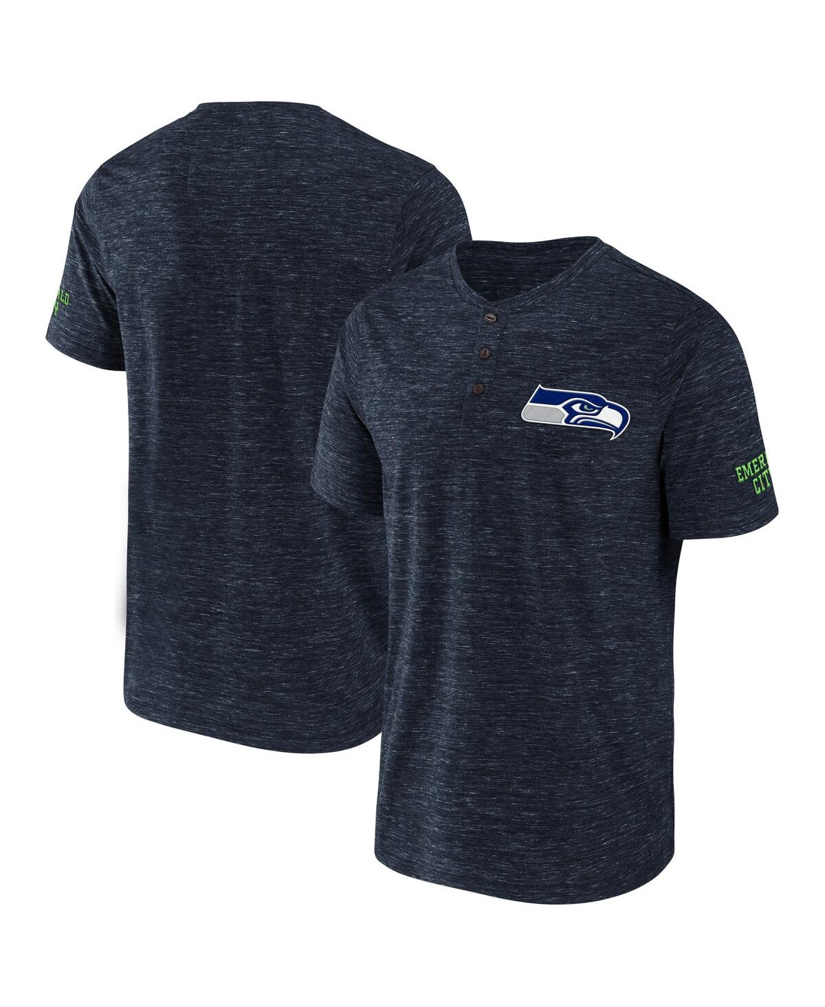 Fanatics Men's Nfl X Darius Rucker Collection By  College Navy Seattle Seahawks Slub Henley T-shirt In Navy