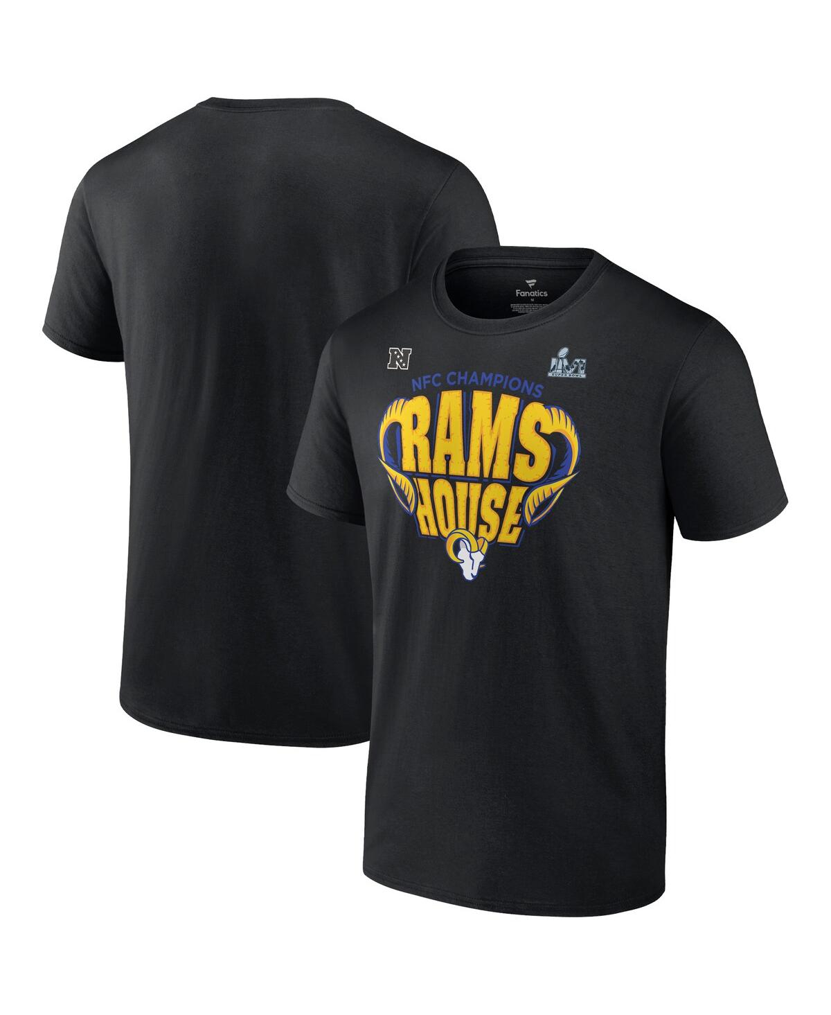 Fanatics Branded Black Los Angeles Rams 2021 Nfc Champions Big & Tall Hometown T-shirt In Black