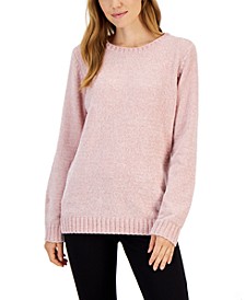 Petite Crewneck Chenille Sweater, Created for Macy's