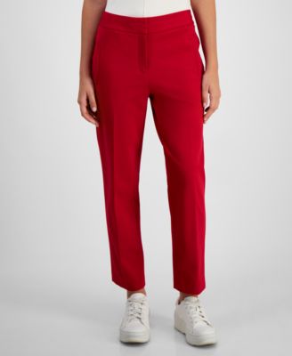 Bar III - Women's Straight-Leg Mid-Rise Ankle Pants