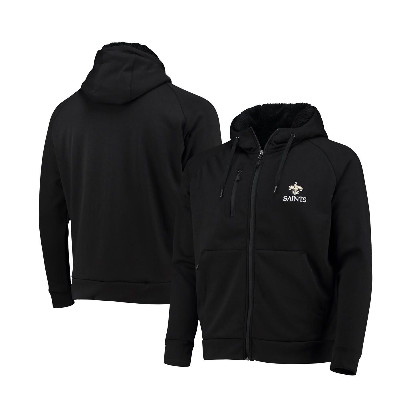 Мужское худи Dunbrooke Black New Orleans Saints Shag Tri-Blend Full-Zip Raglan — фото 1