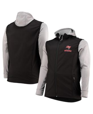 Men's Black and Gray Tampa Bay Buccaneers Big and Tall Alpha Full-Zip Hoodie Jacket