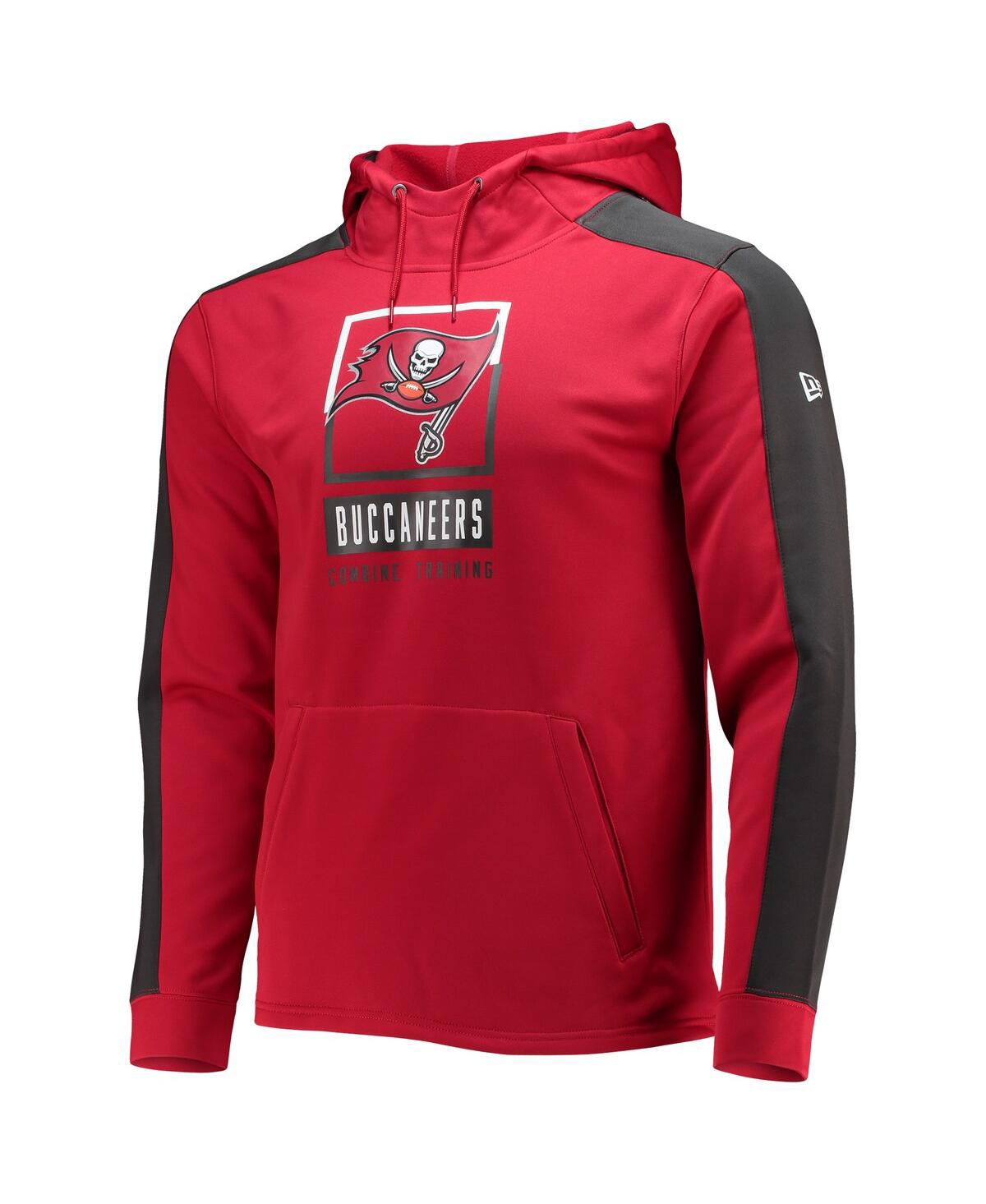 NEW ERA MEN'S NEW ERA RED TAMPA BAY BUCCANEERS COMBINE AUTHENTIC RISE PULLOVER HOODIE 