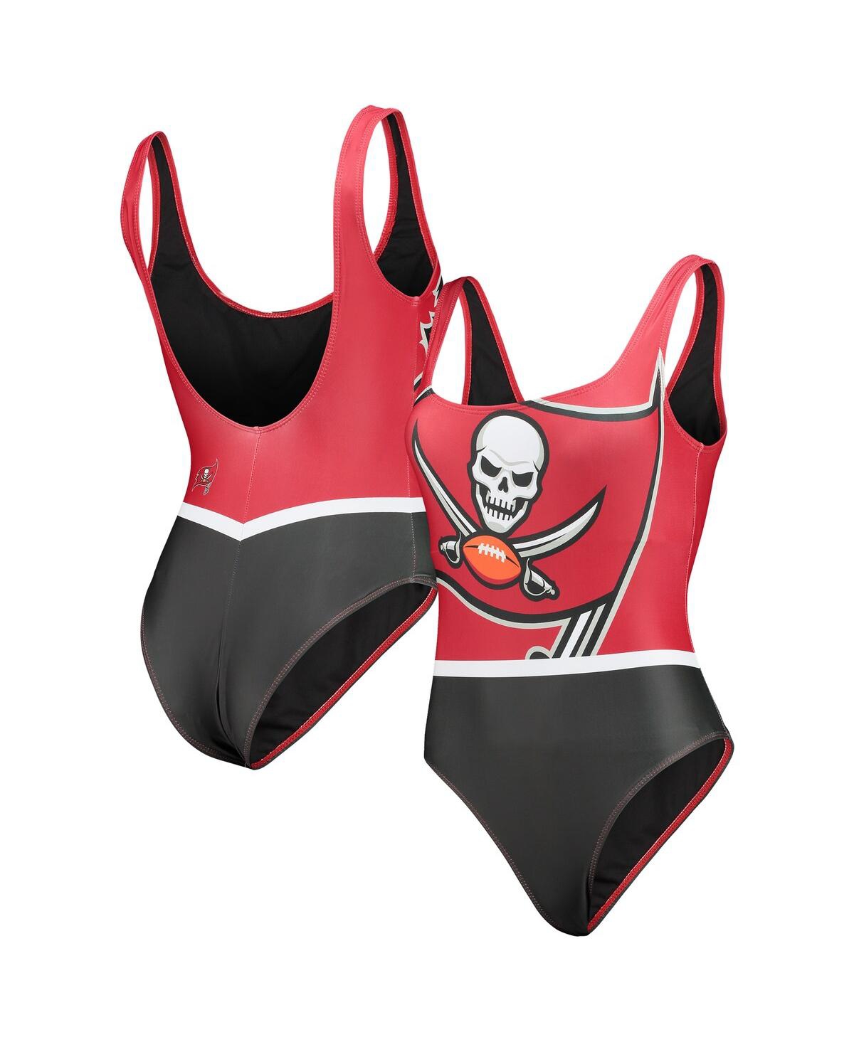 Women's Foco Red Tampa Bay Buccaneers Team One-Piece Swimsuit - Red