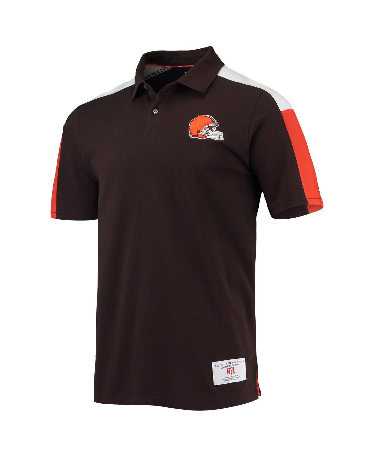 Shop Tommy Hilfiger Men's  Brown, Orange Cleveland Browns Logan Polo Shirt In Brown,orange