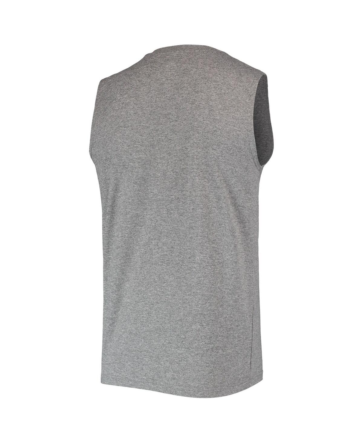 NEW ERA MEN'S NEW ERA HEATHERED GRAY LAS VEGAS RAIDERS BRUSHED SLEEVELESS TANK TOP 