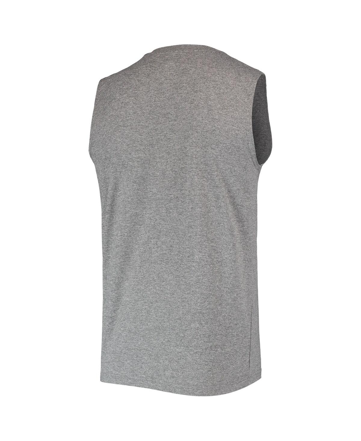 Shop New Era Men's  Heathered Gray Las Vegas Raiders Brushed Sleeveless Tank Top