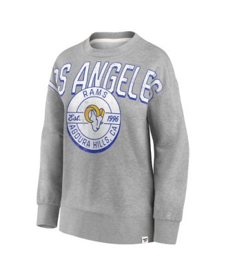 Women's Heathered Gray Los Angeles Rams Jump Distribution Pullover Sweatshirt