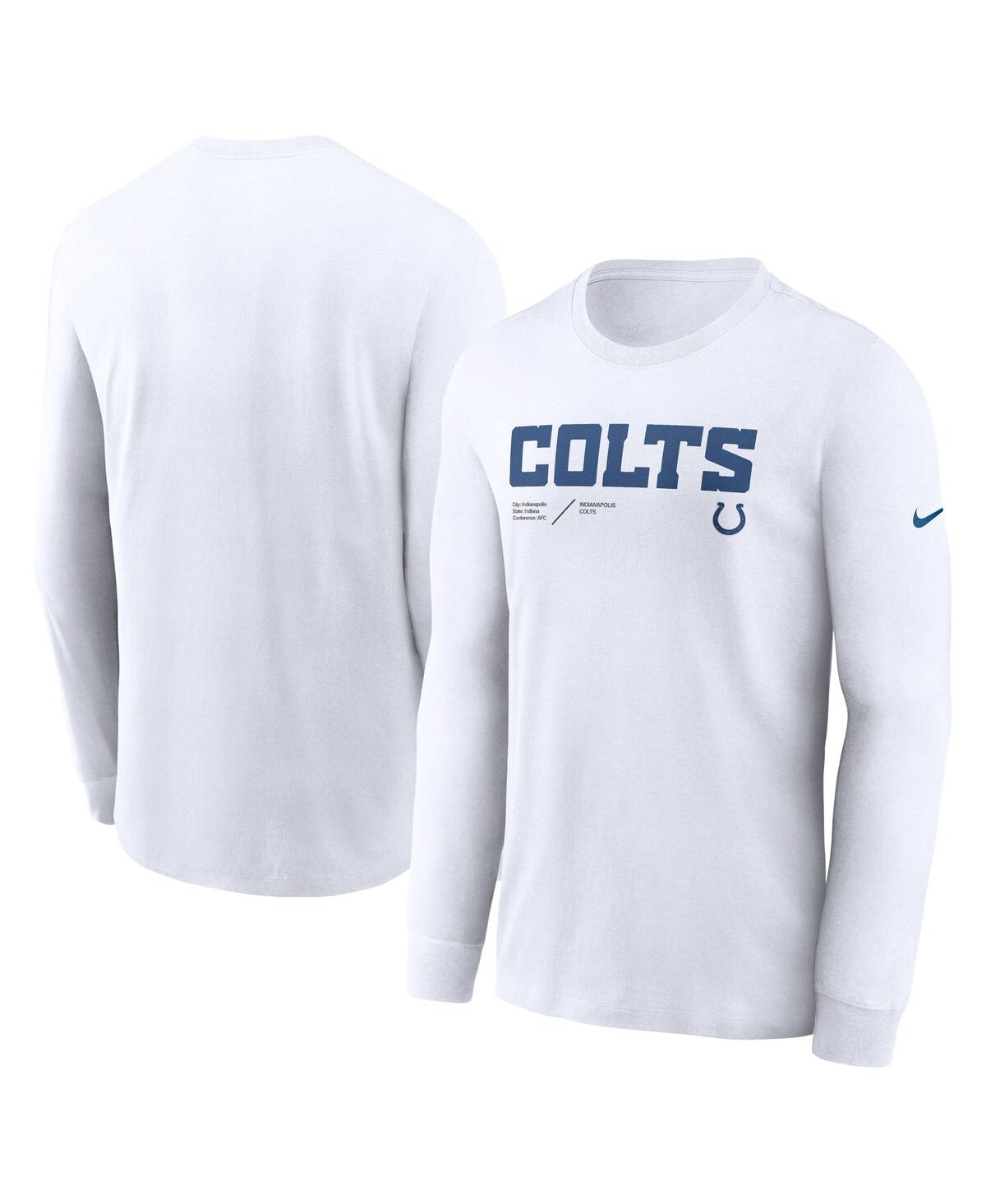 Shop Nike Men's  White Indianapolis Colts Infograph Lock Up Performance Long Sleeve T-shirt