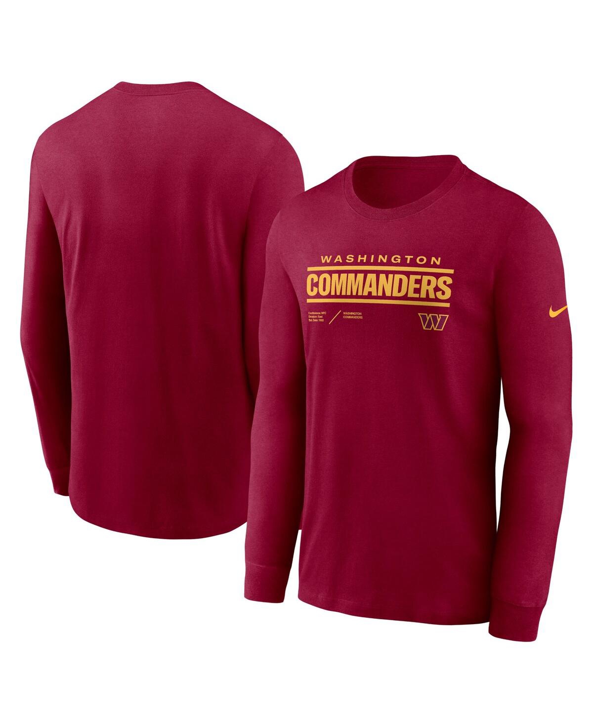 Shop Nike Men's  Burgundy Washington Commanders Infograph Lock Up Performance Long Sleeve T-shirt