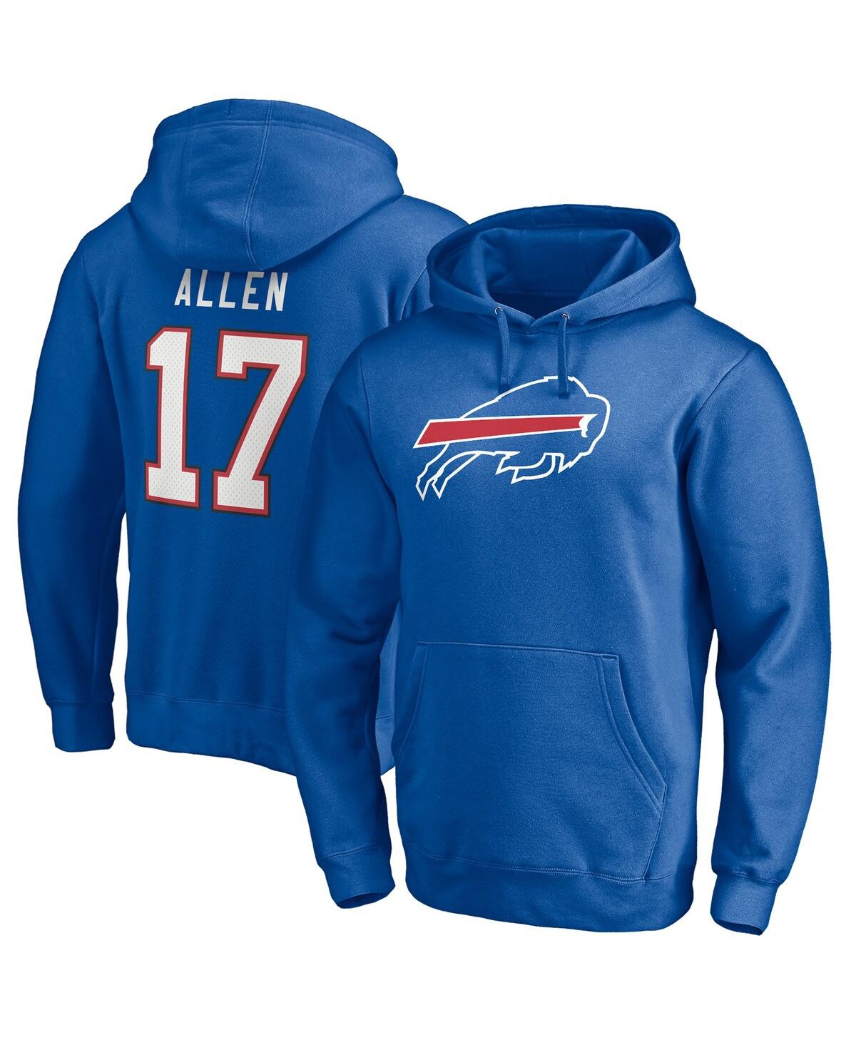 Fanatics Men's Josh Allen Royal Buffalo Bills Big And Tall Fleece Name And Number Pullover Hoodie In Royal