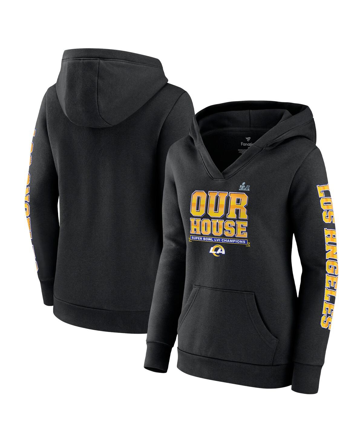 Fanatics Branded Black Los Angeles Rams Super Bowl Lvi Champions Hometown Audible Pullover Hoodie In Black