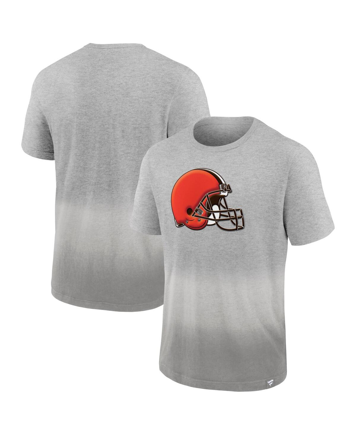 Fanatics Branded Heathered Gray/gray Cleveland Browns Team Ombre T-shirt In Heathered Gray,gray