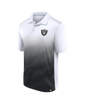 Men's White and Black Las Vegas Raiders Parameter Polo Shirt