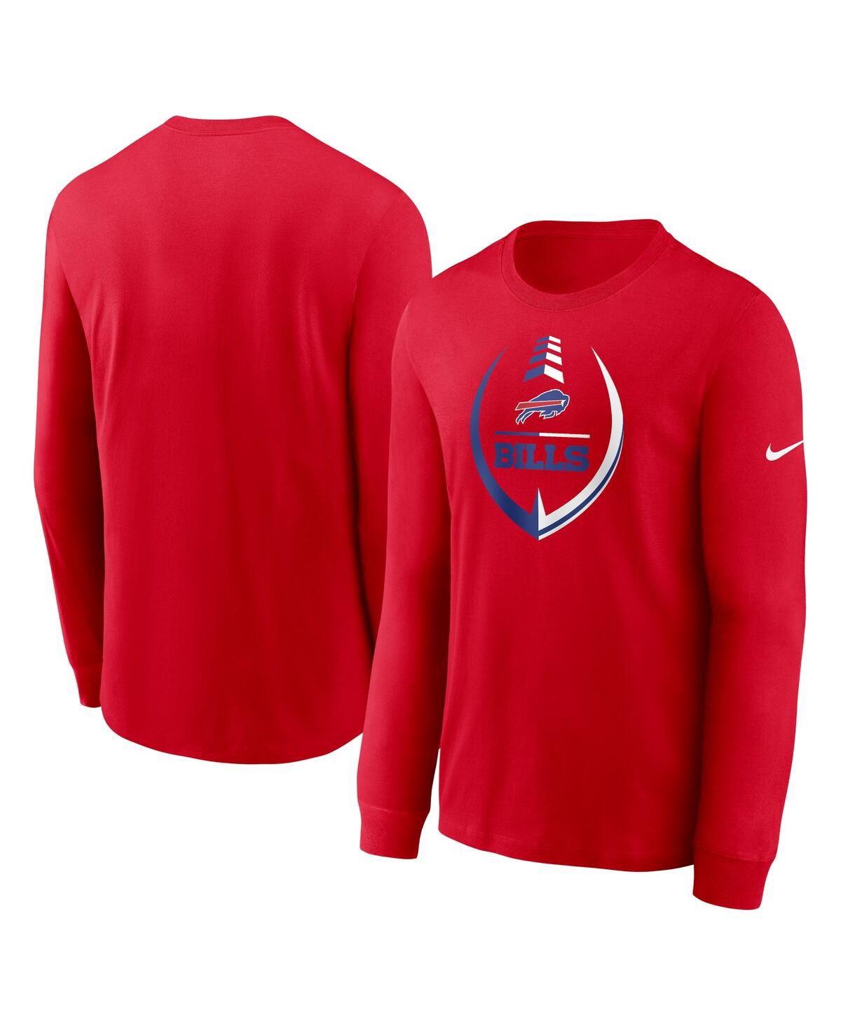 Nike Men's  Red Buffalo Bills Sideline Coach Performance Long Sleeve T-shirt