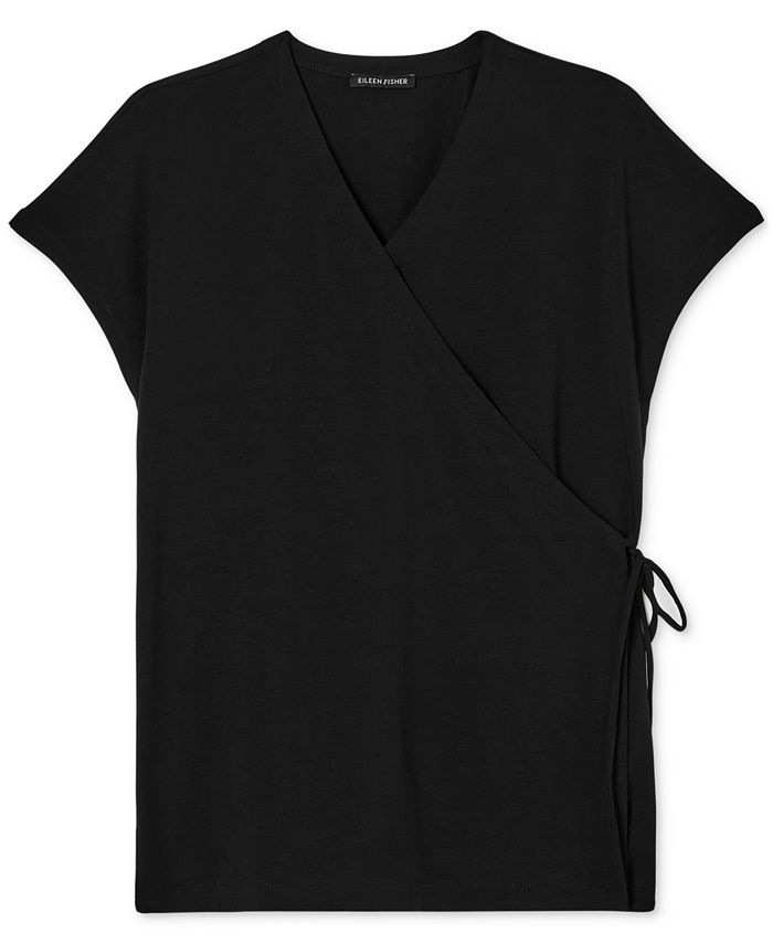 Eileen Fisher Women's Short Sleeve Wrap Top Macy's
