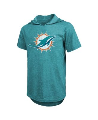 Men's Threads Tyreek Hill Aqua Miami Dolphins Player Name & Number Short Sleeve Hoodie T-shirt