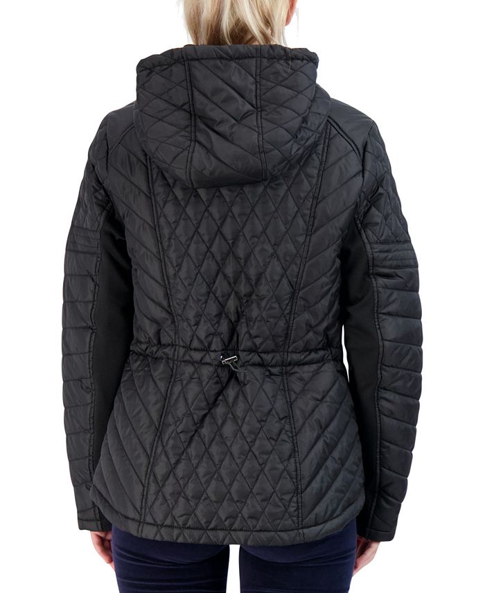 Sebby Juniors' Hooded Quilted Raincoat, Created for Macy's & Reviews