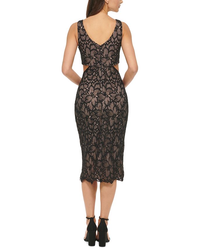 GUESS Women's Lace SideCutout SlitHem Bodycon Dress Macy's