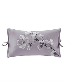 Sakura Blossom 12" x 20" Embroidered Cotton Oblong Decorative Pillow