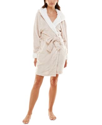 Roudelain Women's Deluxe Touch Hooded Fleece-Lined Robe - Macy's
