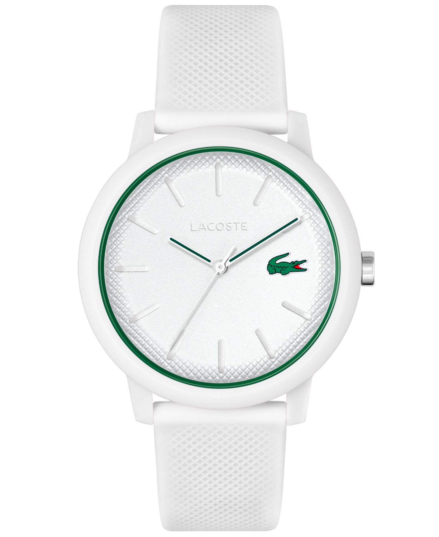 Мужские часы Lacoste L.12.12 White Silicone Strap Watch 42mm — фото 1