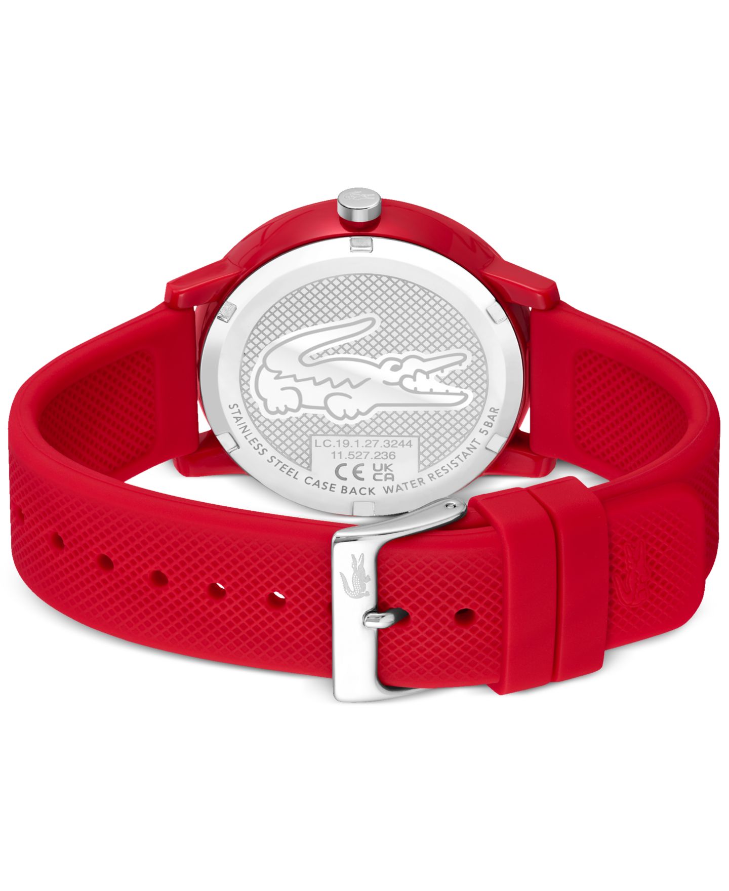 Мужские часы Lacoste L.12.12 Red Silicone Strap Watch 42mm — фото 3