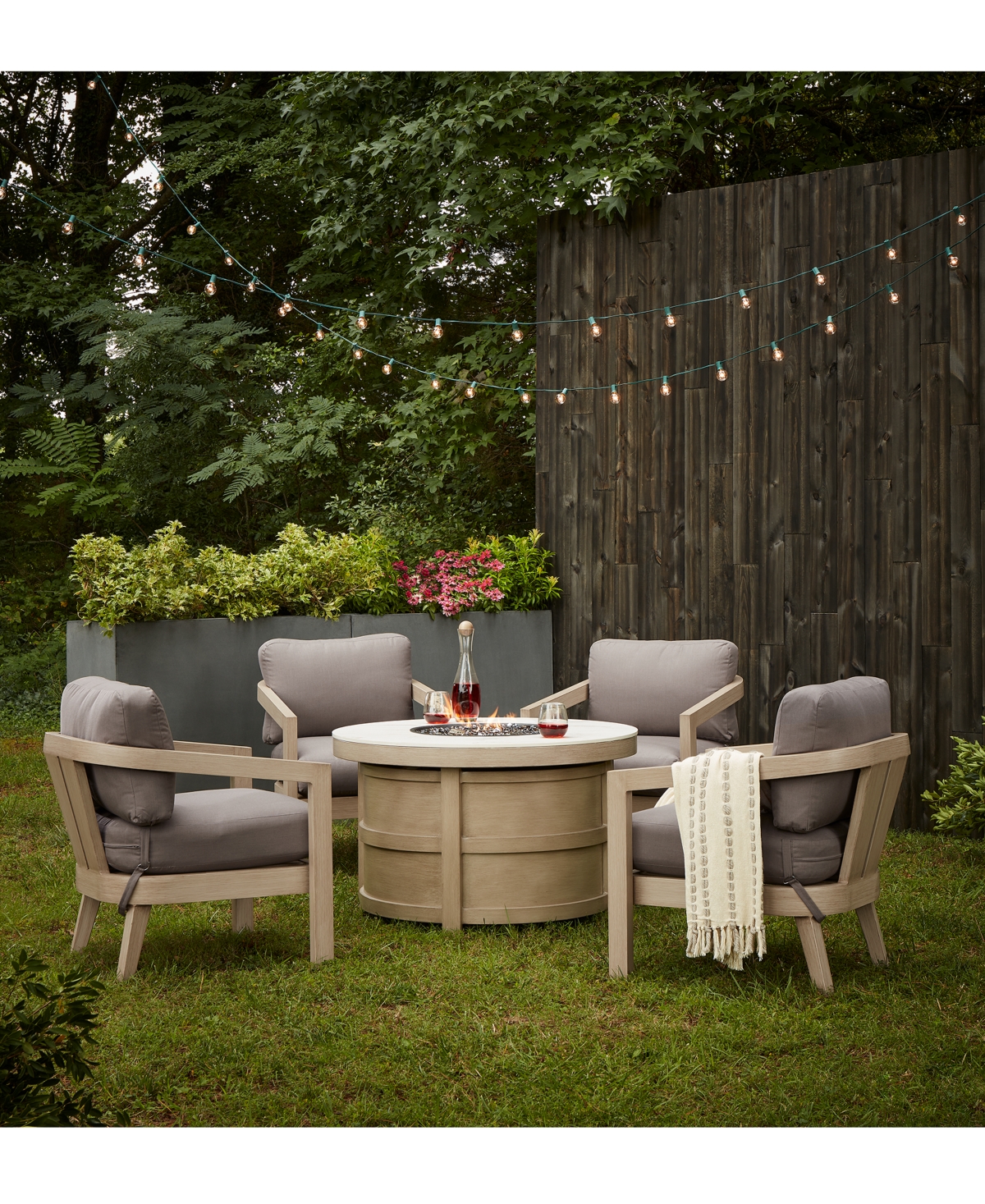 Agio Reid Outdoor Round Fire Pit, Created For Macy's