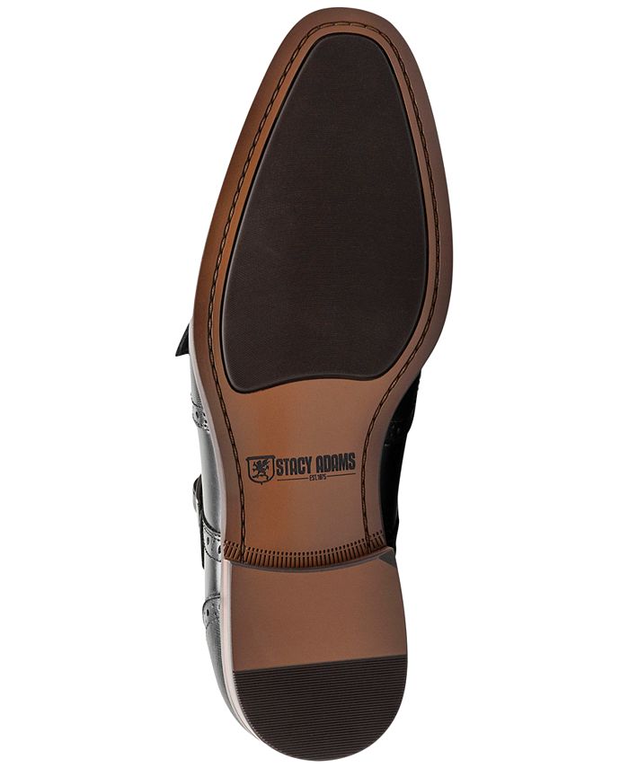 Stacy Adams Karson Cognac Wingtip Double Monk Strap Shoes