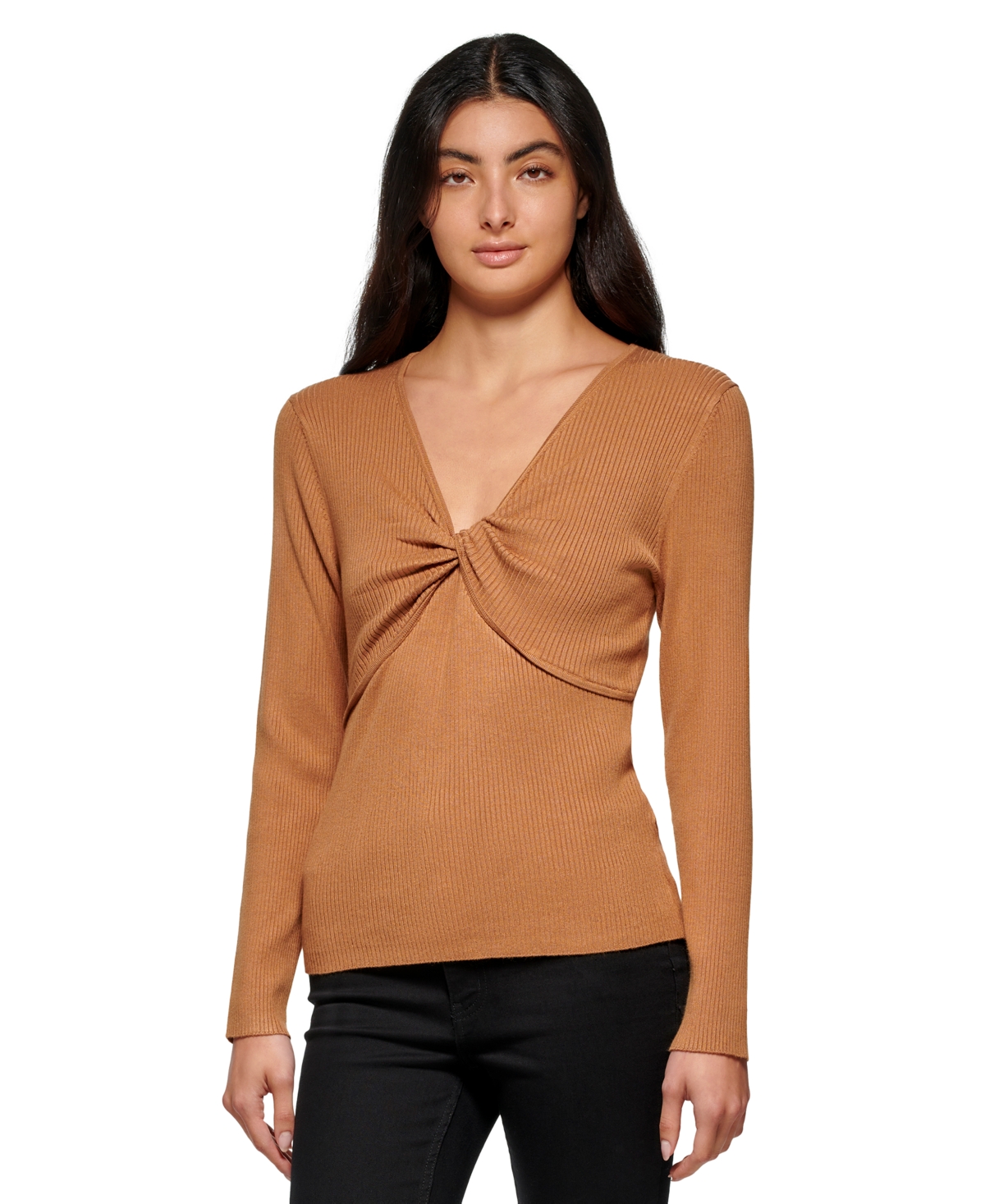 Calvin Klein Women's Twist Front Ribbed Sweater