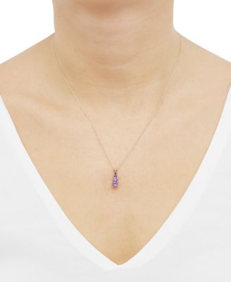 Macy's - Amethyst Graduated 18" Pendant Necklace (1 ct. t.w.) in 14k Gold