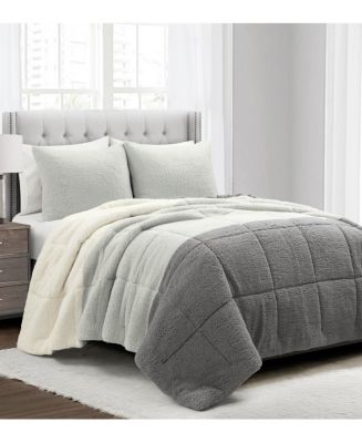 The Mountain Home Collection CLOSEOUT! Farmhouse Sherpa 3PC Comforter ...