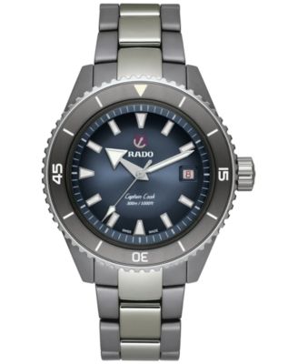 Rado - Men's Swiss Automatic Captain Cook Diver Silver Ceramic Bracelet Watch 43mm