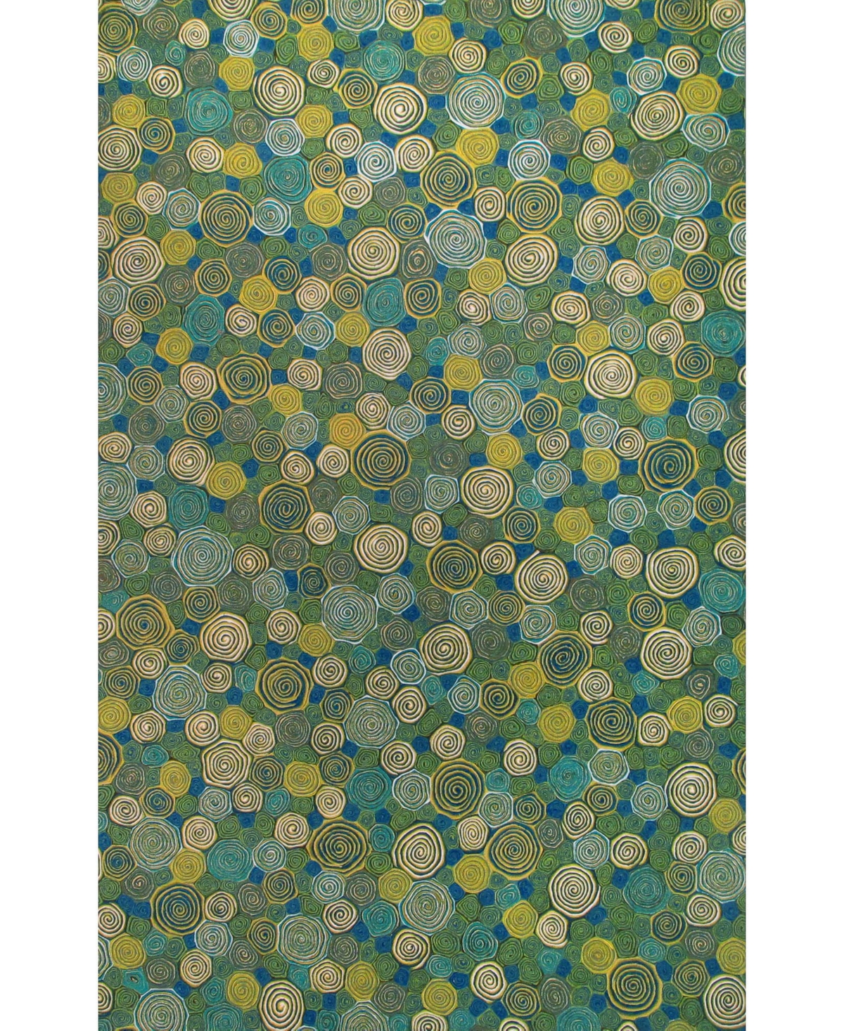 Liora Manne Visions Iii Giant Swirls 3'6" X 5'6" Outdoor Area Rug In Green,blue